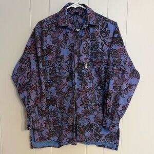 JAG‎ Floral Splatter Button Down Long Sleeve Shirt size M